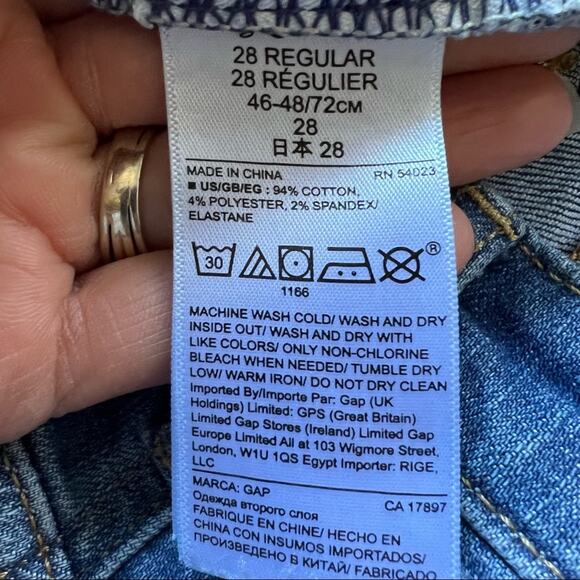 Gap True Skinny Ankle Jeans In Medium Destroy- Size 28R - Picture 12 of 13
